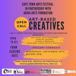 Philipi call-9 OPEN CALL: UNEMPLOYED ART – BASED CREATIVES IN PHILIPPI TOWNSHIP